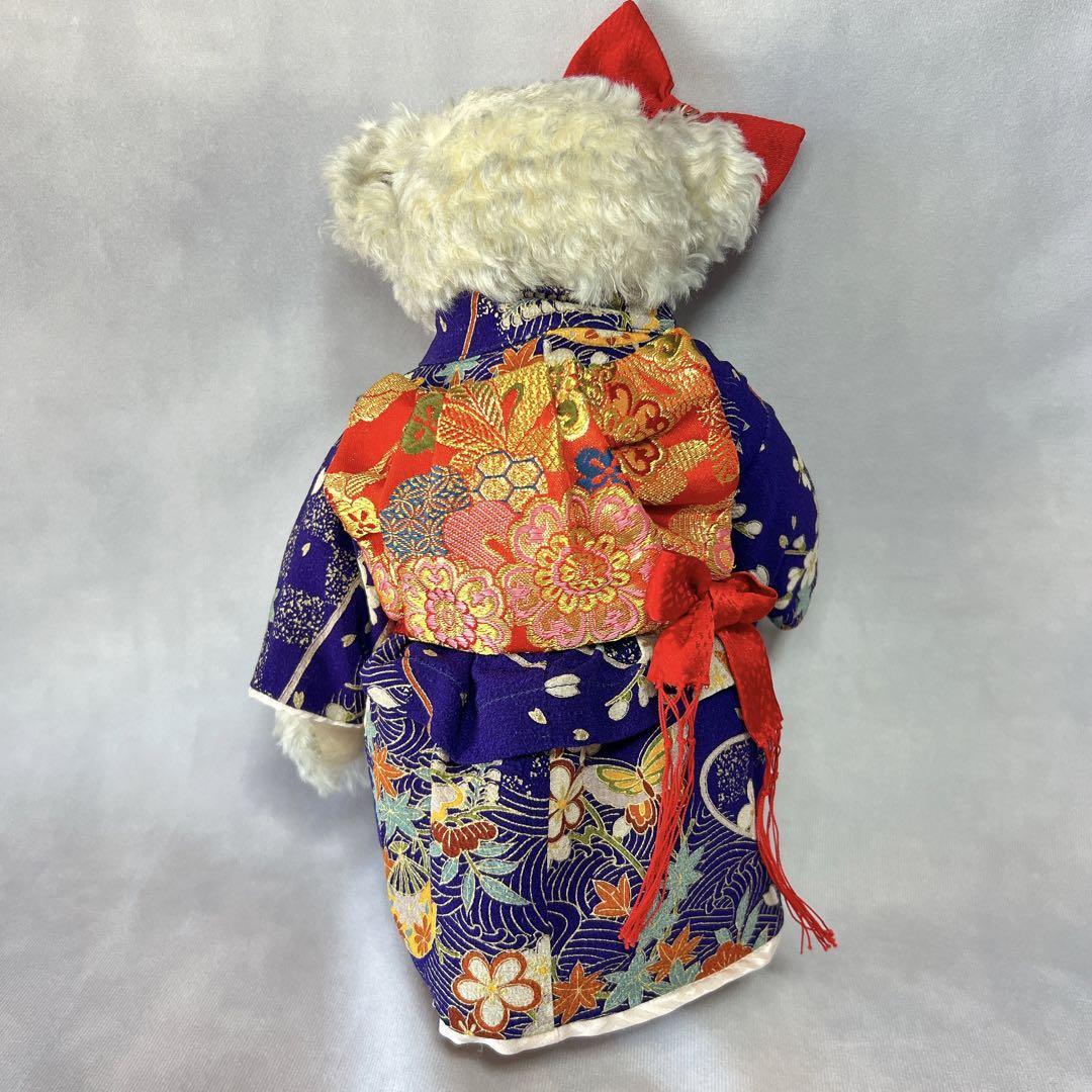 美品☆日本限定 シュタイフ steiff 着物シリーズ第2弾 千代姫 CHIYOHIME Teddy Bear 1500体限定 振袖 テディベア 白タグ_画像5