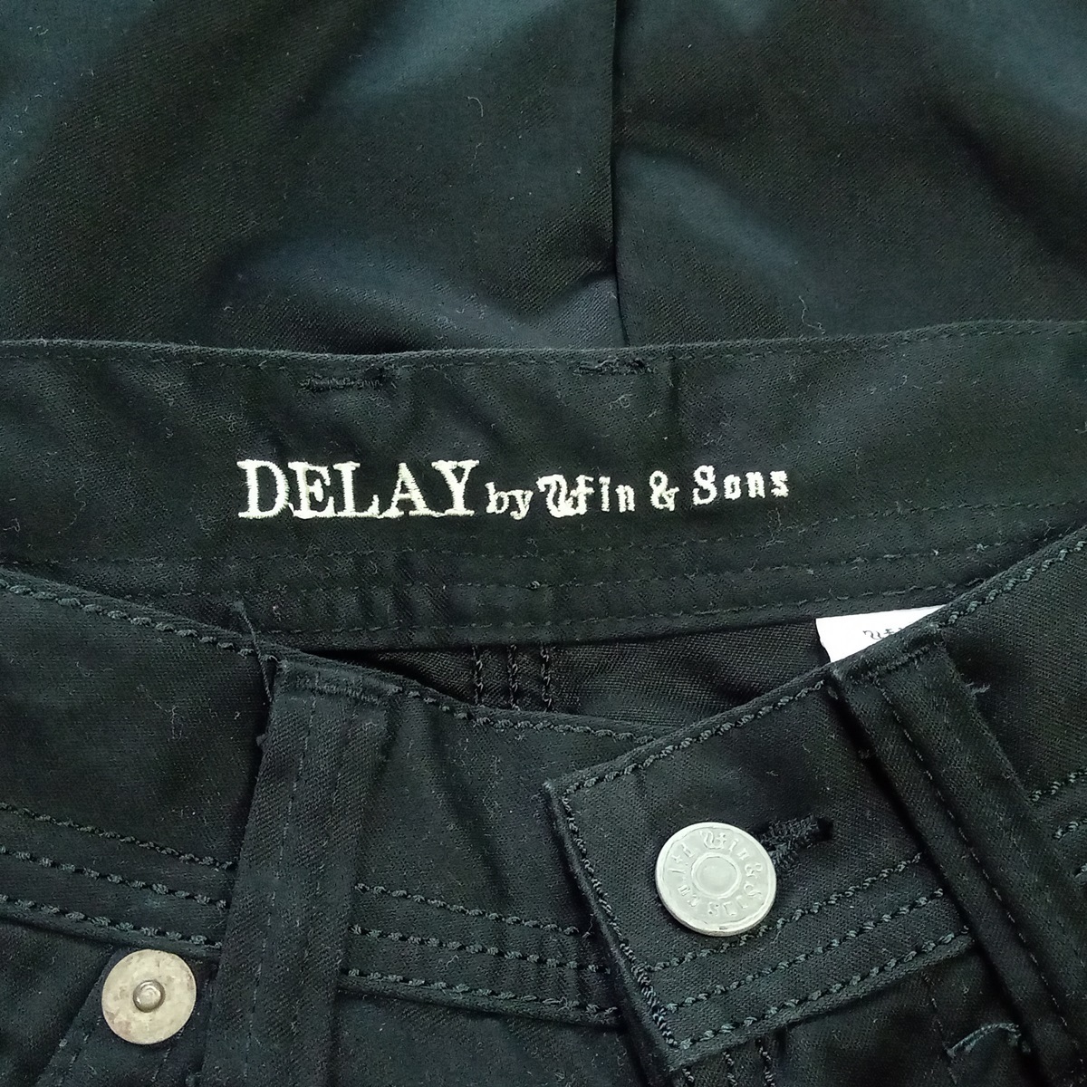 即決★美品 DELAY by Win & sons ディレイ バイ ウィン アンド サンズ 光沢 コットンツイル ブーツカット パンツ 2 黒 フレア【送料無料】_画像4