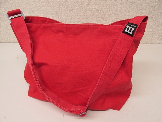 i3533：マリメッコ marimekko キャンバス ショルダーバッグ 鞄 レッド赤 レディース/メンズ_画像1