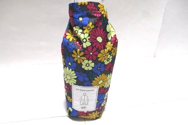 z11662:KIU(kiu) floral print rain poncho storage sack attaching / raincoat Kappa 