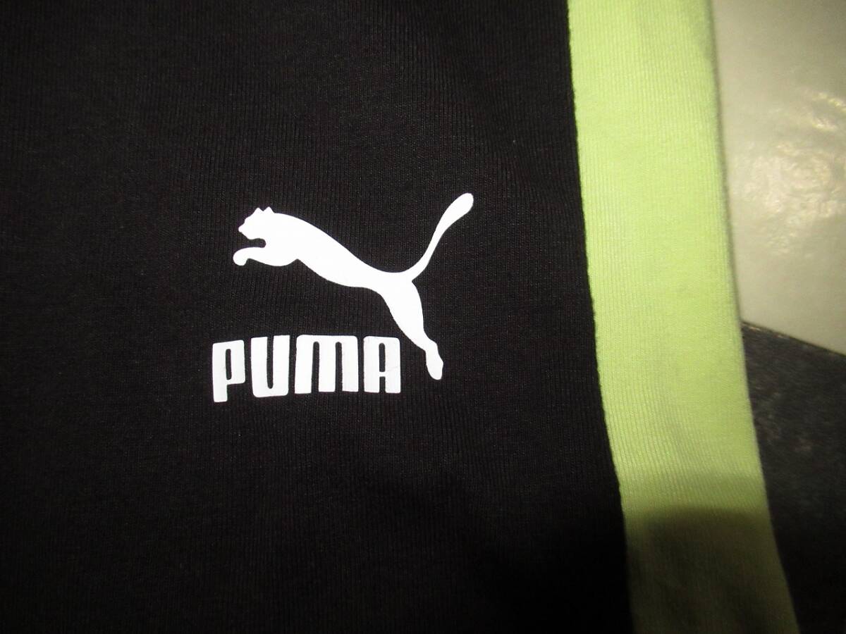 ★PUMA/プーマ★良品　S　プーマ T7 アーカイブ ロゴ レギンス　ブラック/イエロー_画像3