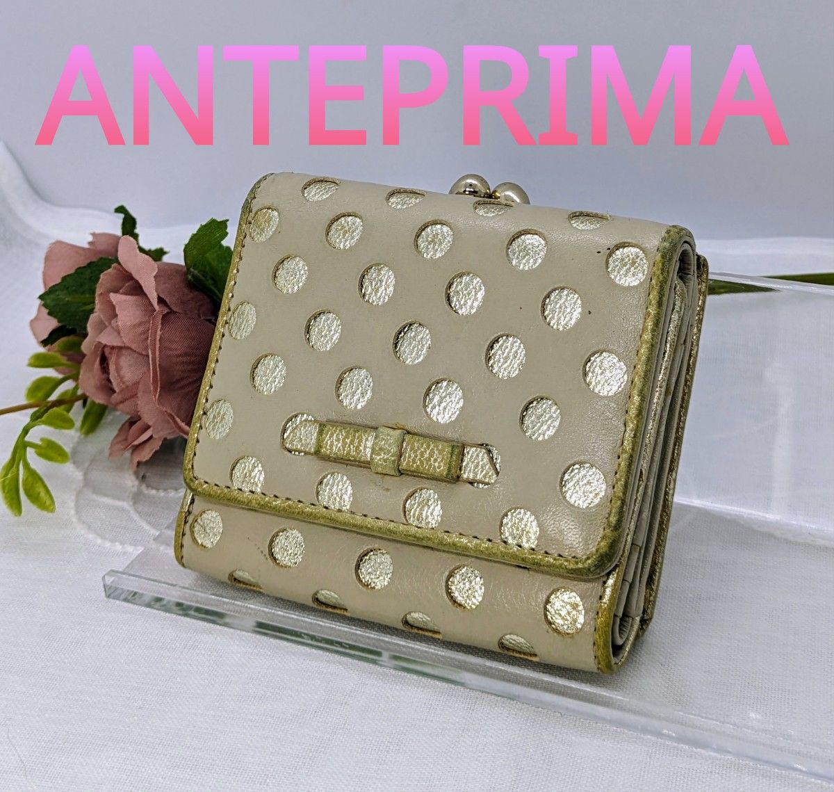ANTEPRIMA 三つ折り財布 アンテプリマ ドット柄 水玉 レザー ANTEPRIMA 三つ折り財布 アンテプリマ ドット柄 水玉 レザー