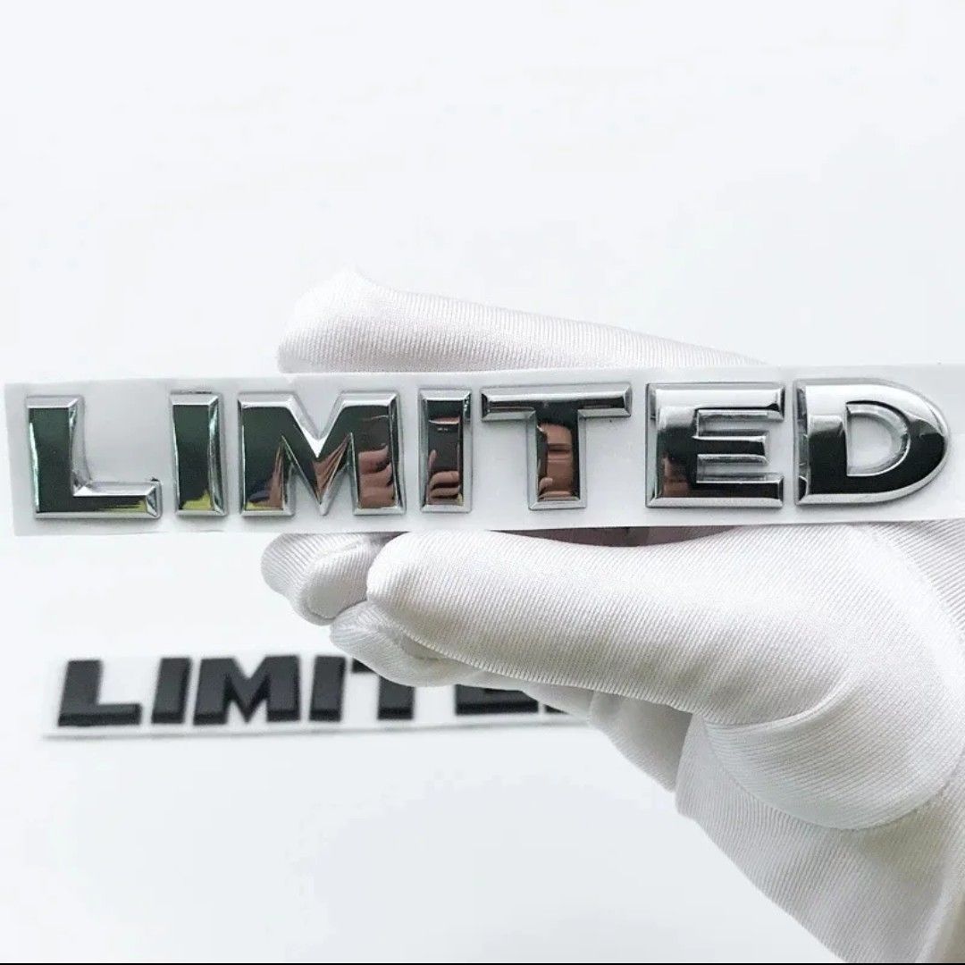 【メッキ】リミテッド エンブレムステッカー　LIMITED　3D 立体エンブレム　シルバー　車