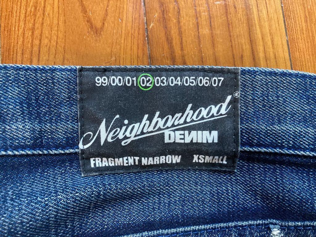 NEIGHBORHOOD ネイバーフッド 2002 FRAGMENT NARROW パッチワーク サベージ デニムパンツXSの画像3