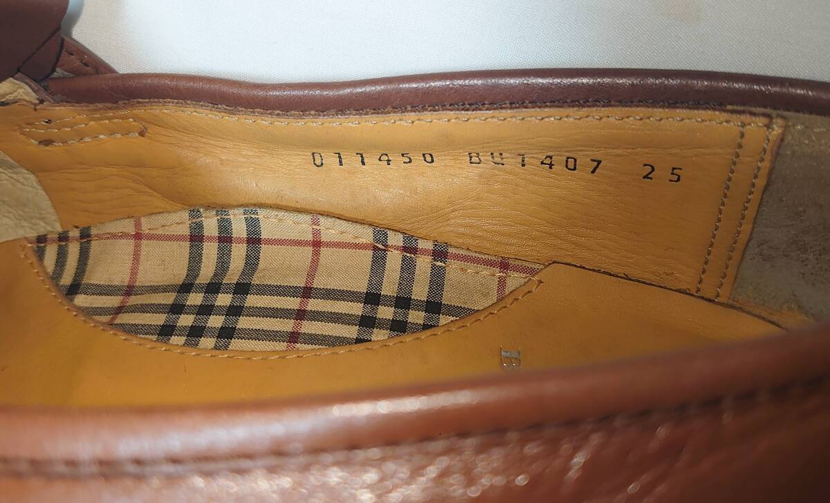 BURBERRY London バーバリー ロンドン メンズ ローファー 25.0 ブラウン_画像9