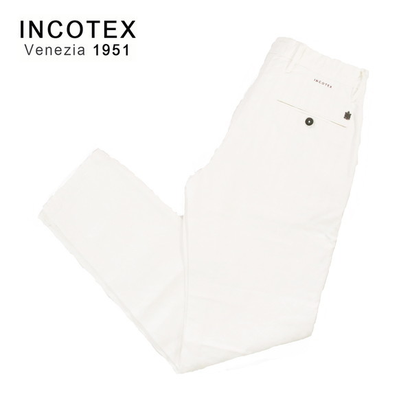 ＊60%OFF 新品 インコテックス INCOTEX 春夏 綿麻 メンズ テーパード パンツ 定価41,250円(税込) サイズ29(S) ホワイト 白 MPN2808S1