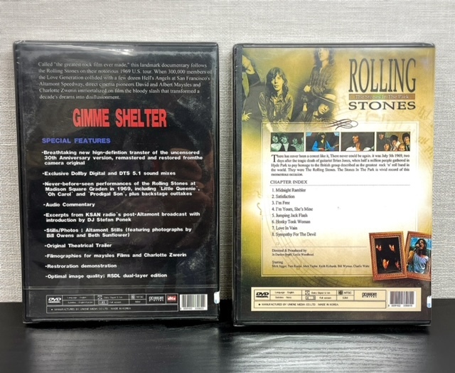 新品未開封 ROLLING STONES ローリングストーンズ DVD 2枚セット GIMME SHELTER The Stone In The Park ミック ジャガー キース リチャーズの画像3