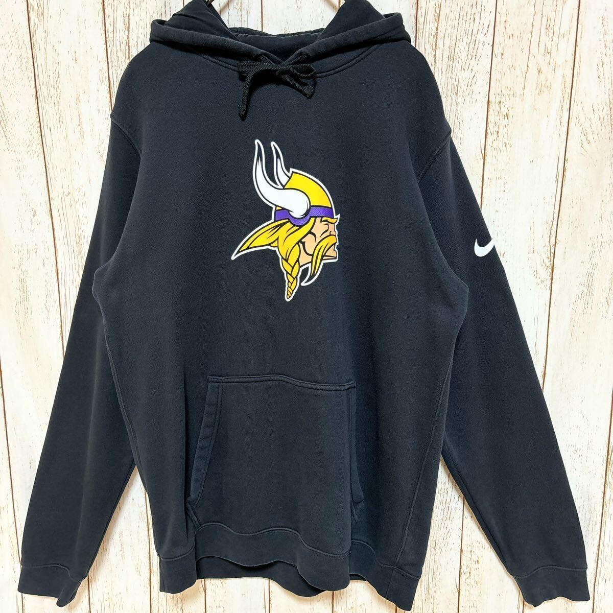 NIKE ナイキ NFL Minnesota Vikings ミネソタ・バイキングス プリント スウェット パーカー L USA古着 アメリカ古着_画像2