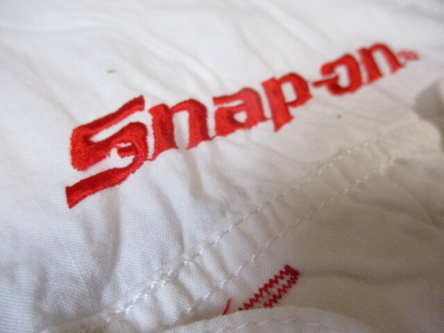  Snap-on рейсинг Vintage белый мясо толщина вышивка ввод рубашка work shirt не использовался размер L неиспользуемый товар комбинезон * жакет 