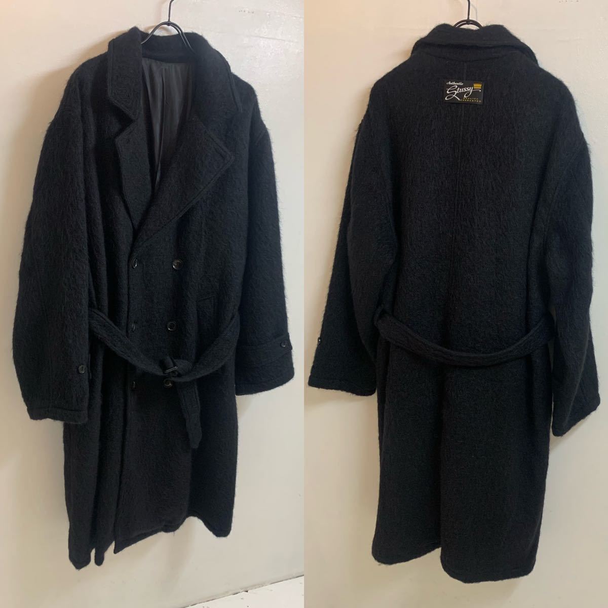 Stussy ステューシー 2023AW Mohair Trench Coat モヘアトレンチコート ダブルブレストトレンチコート BLACK ブラック LARGE アーカイブ_画像3