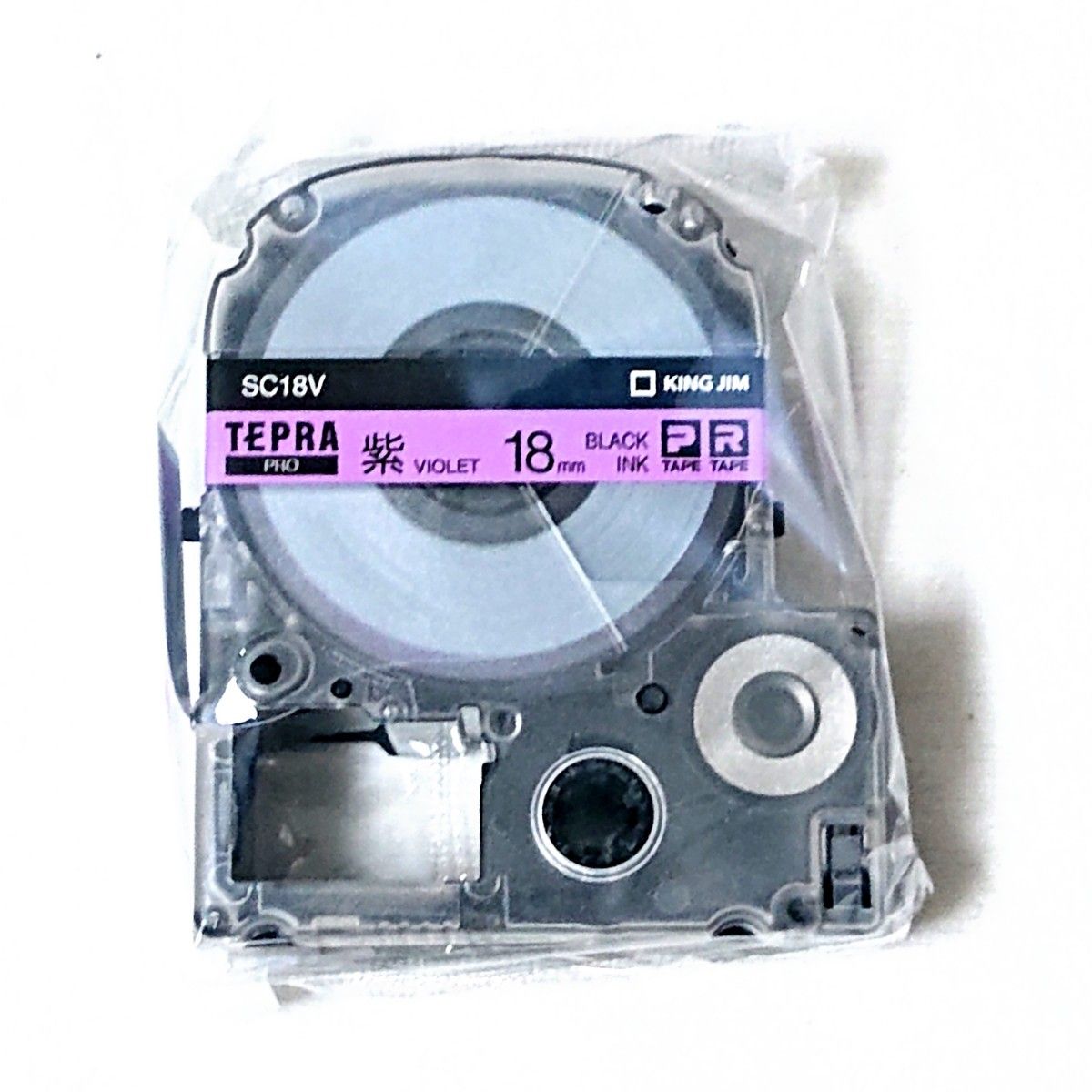 テプラテープ キングジム テプラPRO 純正品18㎜の白・紫・青・赤の4色セット【PとRの両方の機種に対応します】