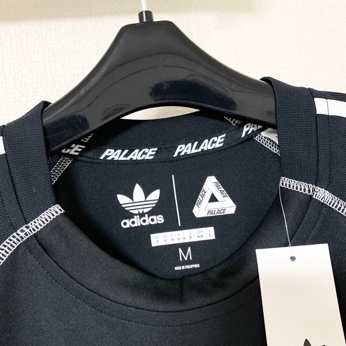PALACE adidas バックロゴ Tシャツ ジャージ ブラック M