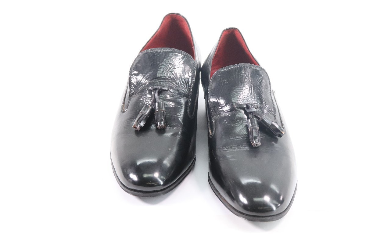 TANINO CRISCI タニノクリスチー 6 1/2 24.5cm メンズ 紳士 タッセル ビジネスシューズ レザー 革靴 イタリア製 ブラック 黒 2902-K_画像1