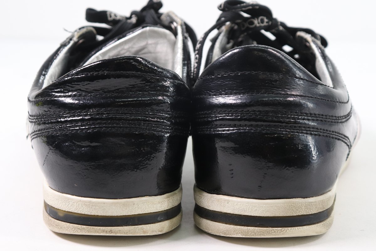 DOLCE&GABBANA ドルチェアンドガッバーナ エナメル スニーカー シューズ 靴 くつ CA0343 サイズ 8 黒 ブラック 3127-K_画像5