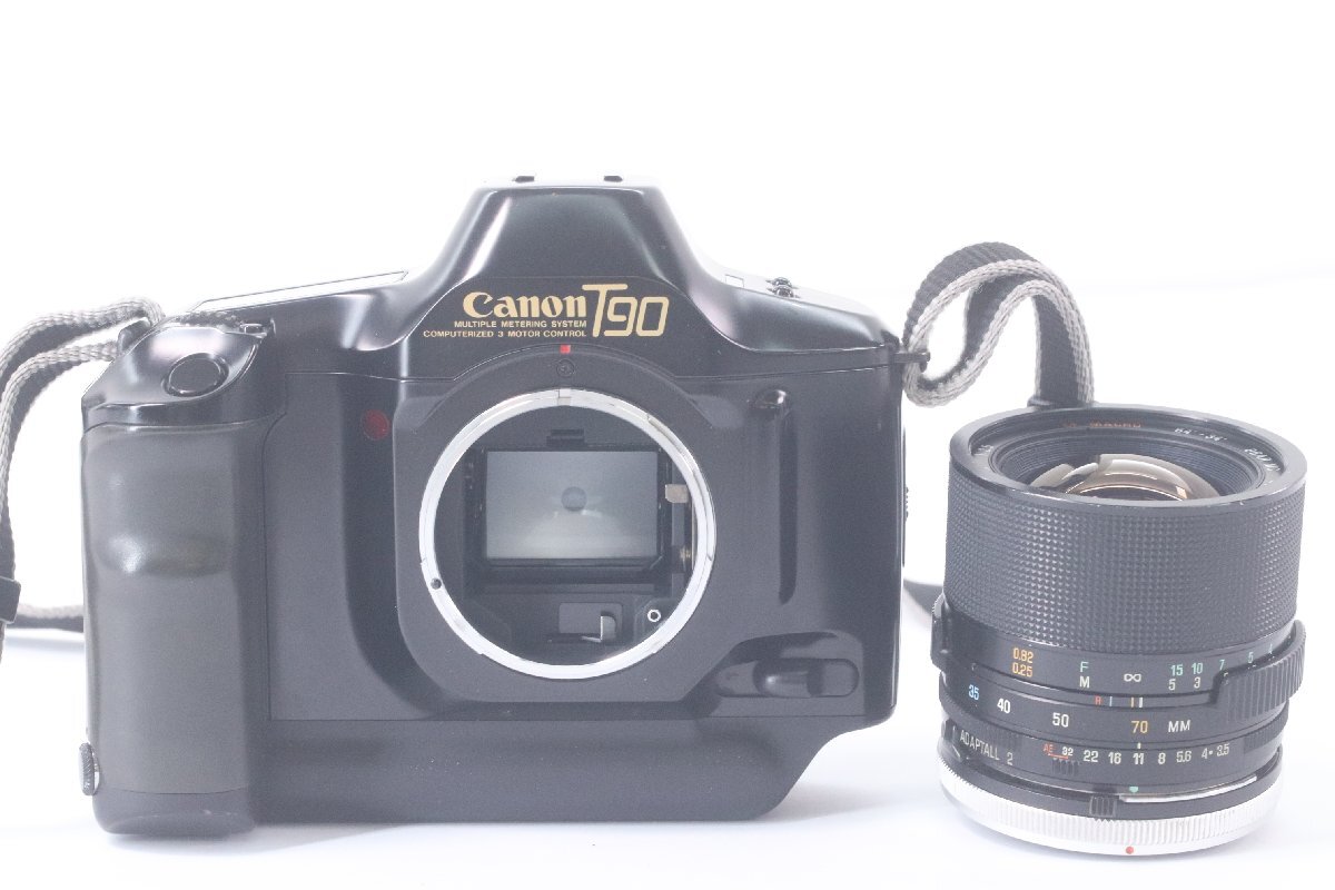 【ジャンク】CANON T90 キャノン フィルムカメラ 一眼レフ TAMRON CF MACRO 35-70mm F3.5 ズームレンズ 43345-Y_画像1