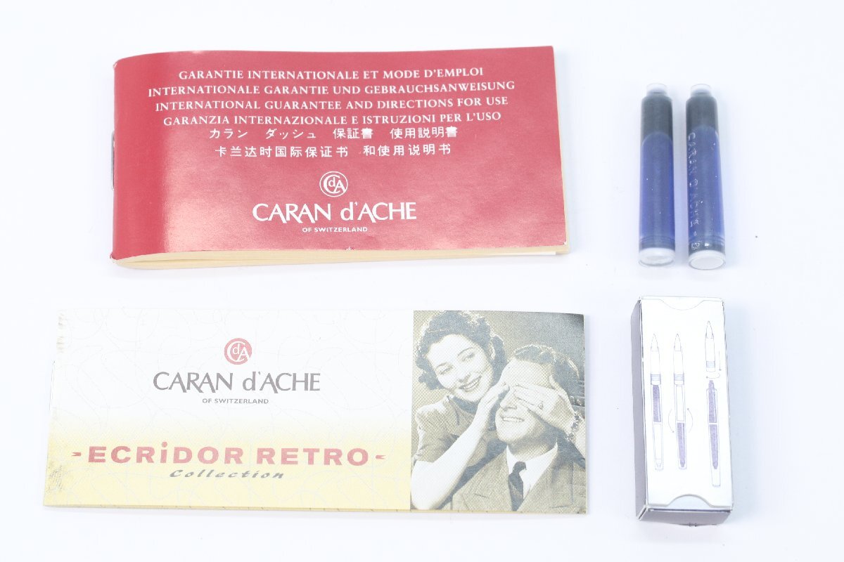 CARAN d'ACHE カランダッシュ 万年筆 エクリドール ペン先 18C 750 刻印 文具 筆記用具 3652-B_画像9