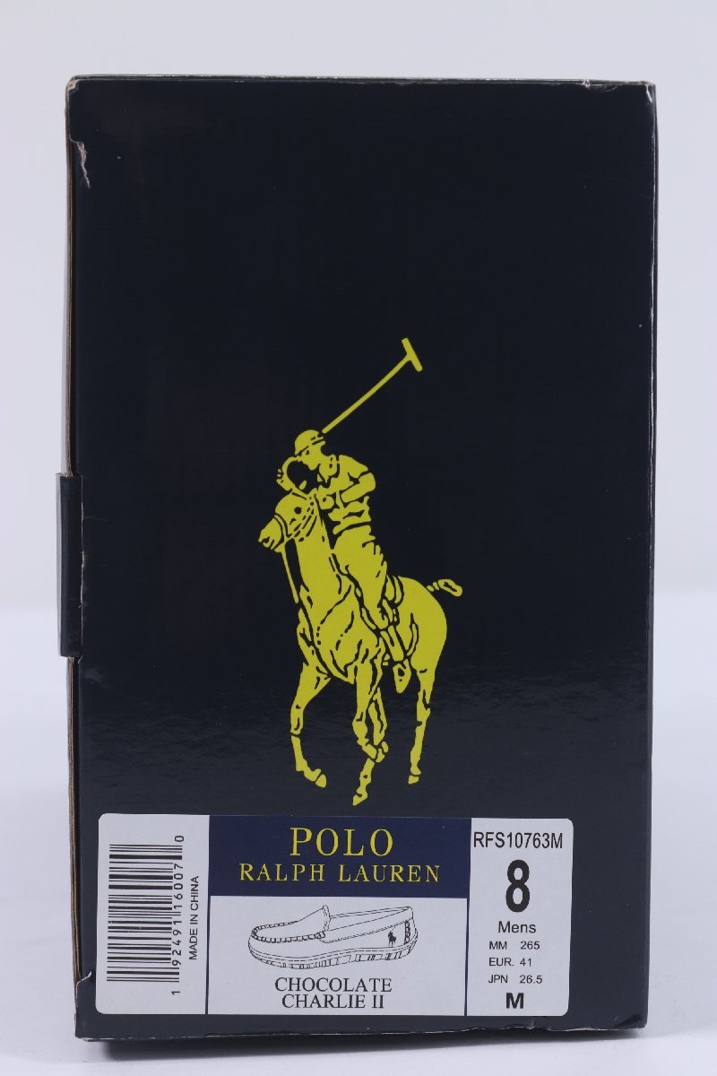 【未使用保管品】POLO RALPH LAUREN ポロ ラルフローレン ボア ルームシューズ 靴 スリッパ 26.5cm ブラウン 茶色 メンズ 箱有 3275-HA_画像9