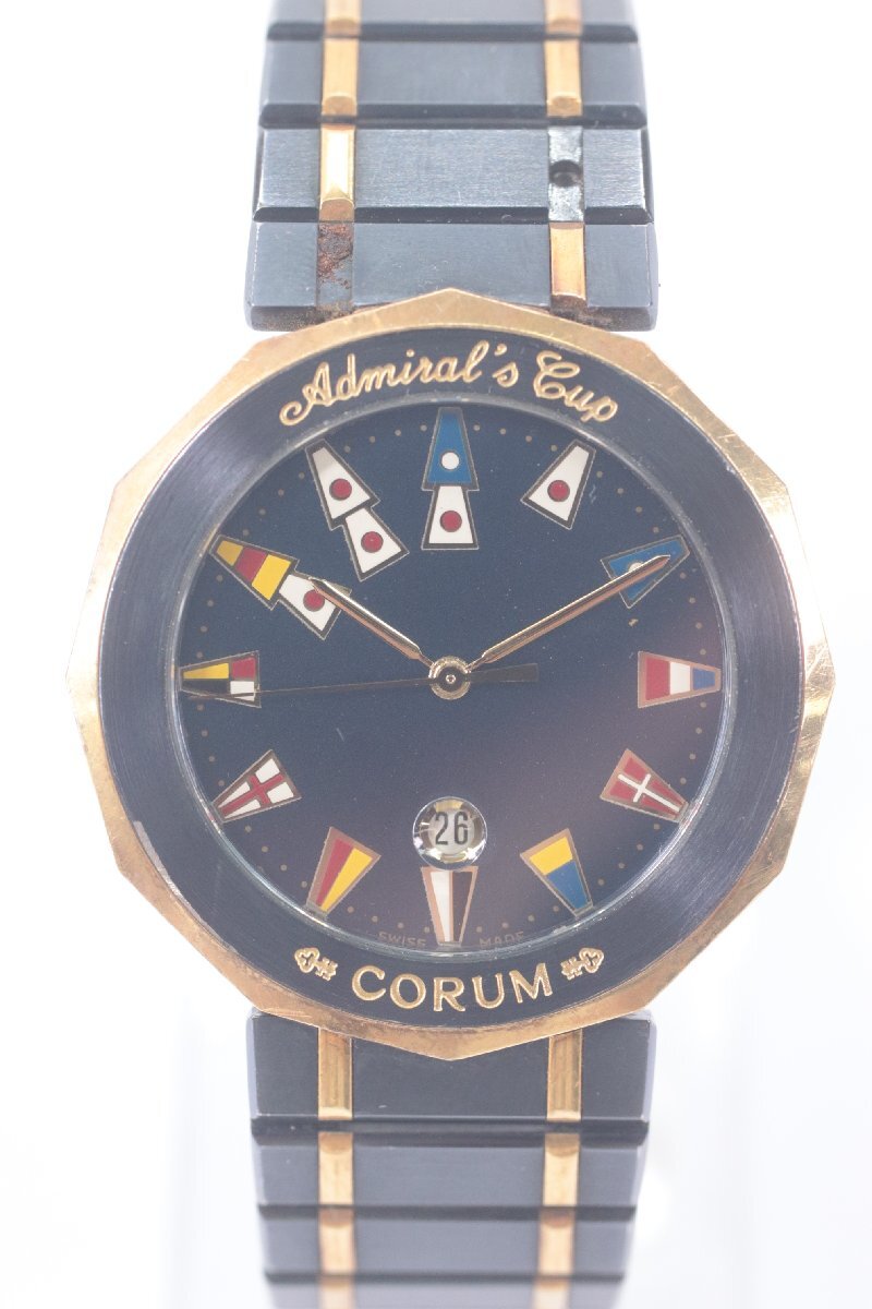 CORUM コルム アドミラルズカップ 99.810.31 V-52 クォーツ デイト メンズ 腕時計 付属品あり 3639-N_画像2