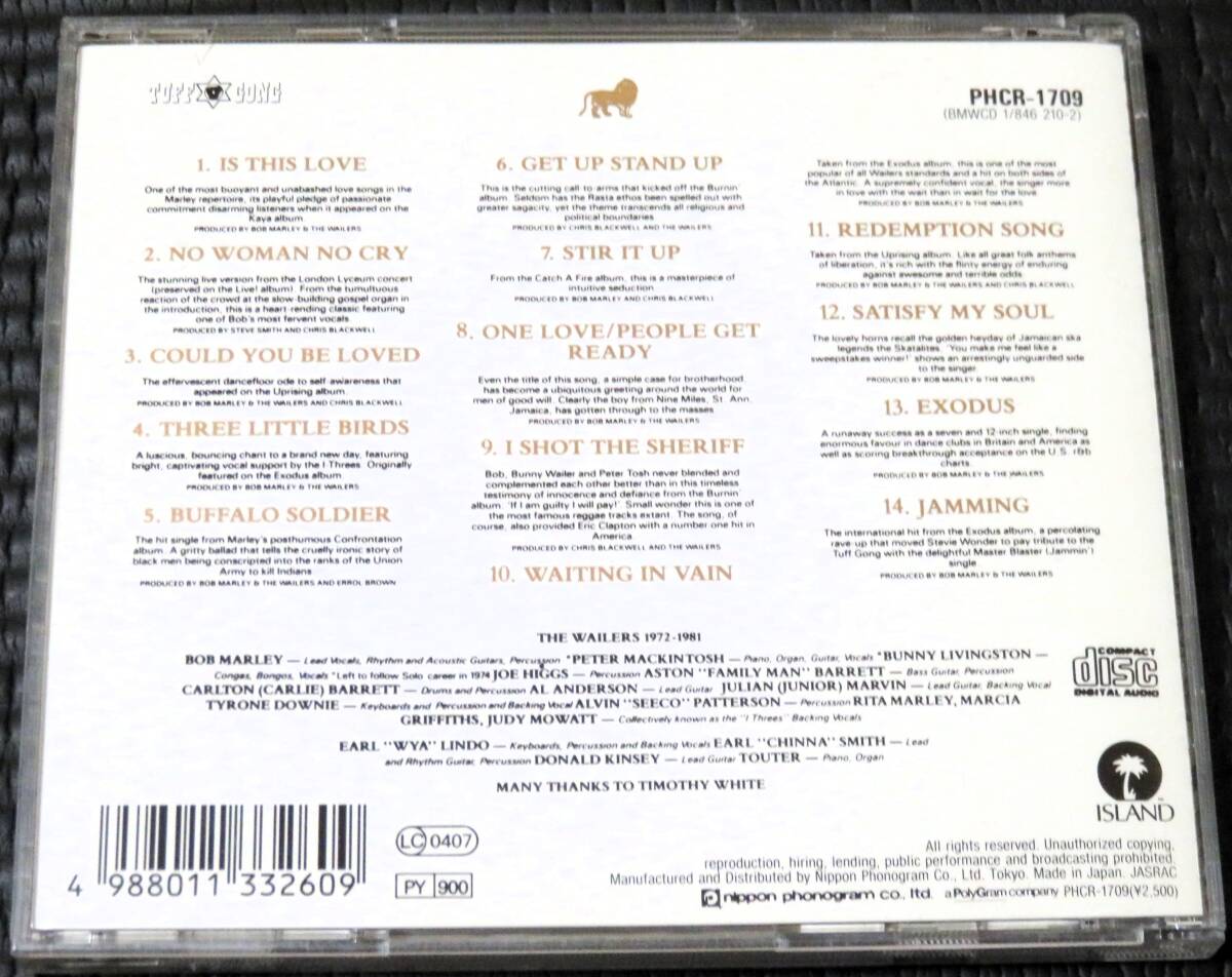 ◆Bob Marley & The Wailers◆ ボブ・マーリー Legend ベスト Best 輸入盤 CD ■2枚以上購入で送料無料の画像2
