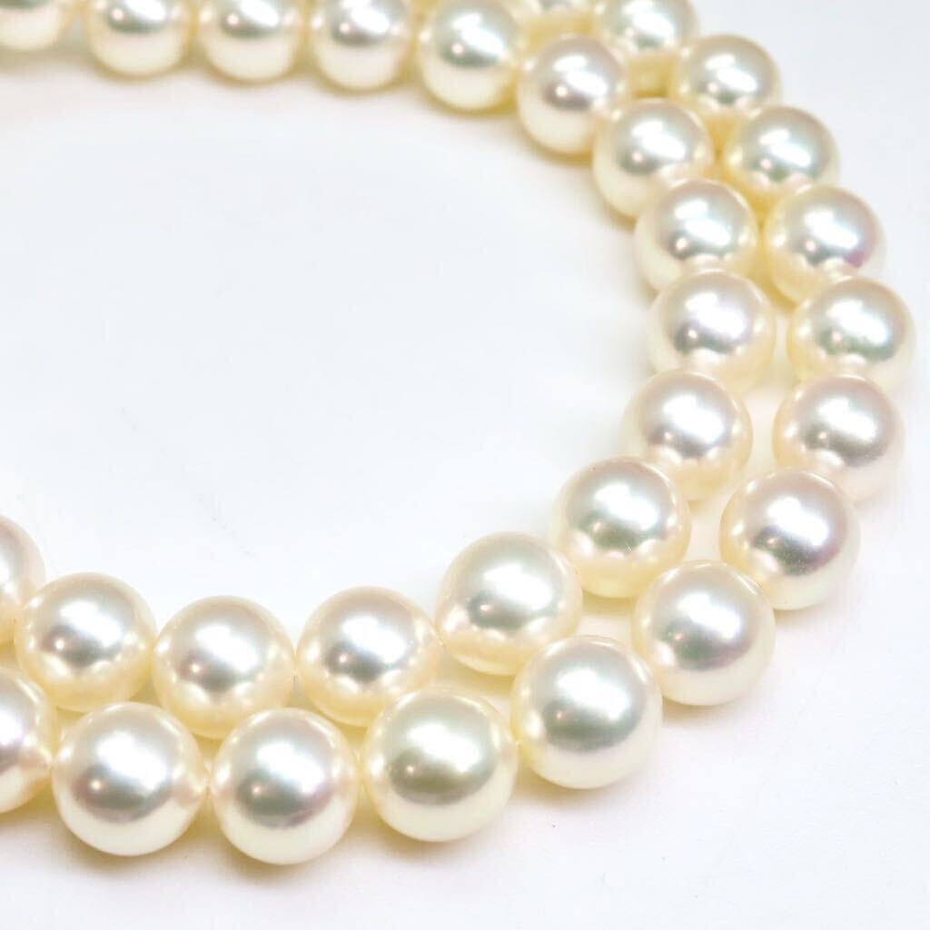 美品!!＊TASAKI(田崎真珠)アコヤ本真珠ネックレス・K14WGイヤリング＊m 45.5g 8.0~8.5mm 大珠 パール pearl jewelry necklace EA0/FA0の画像4