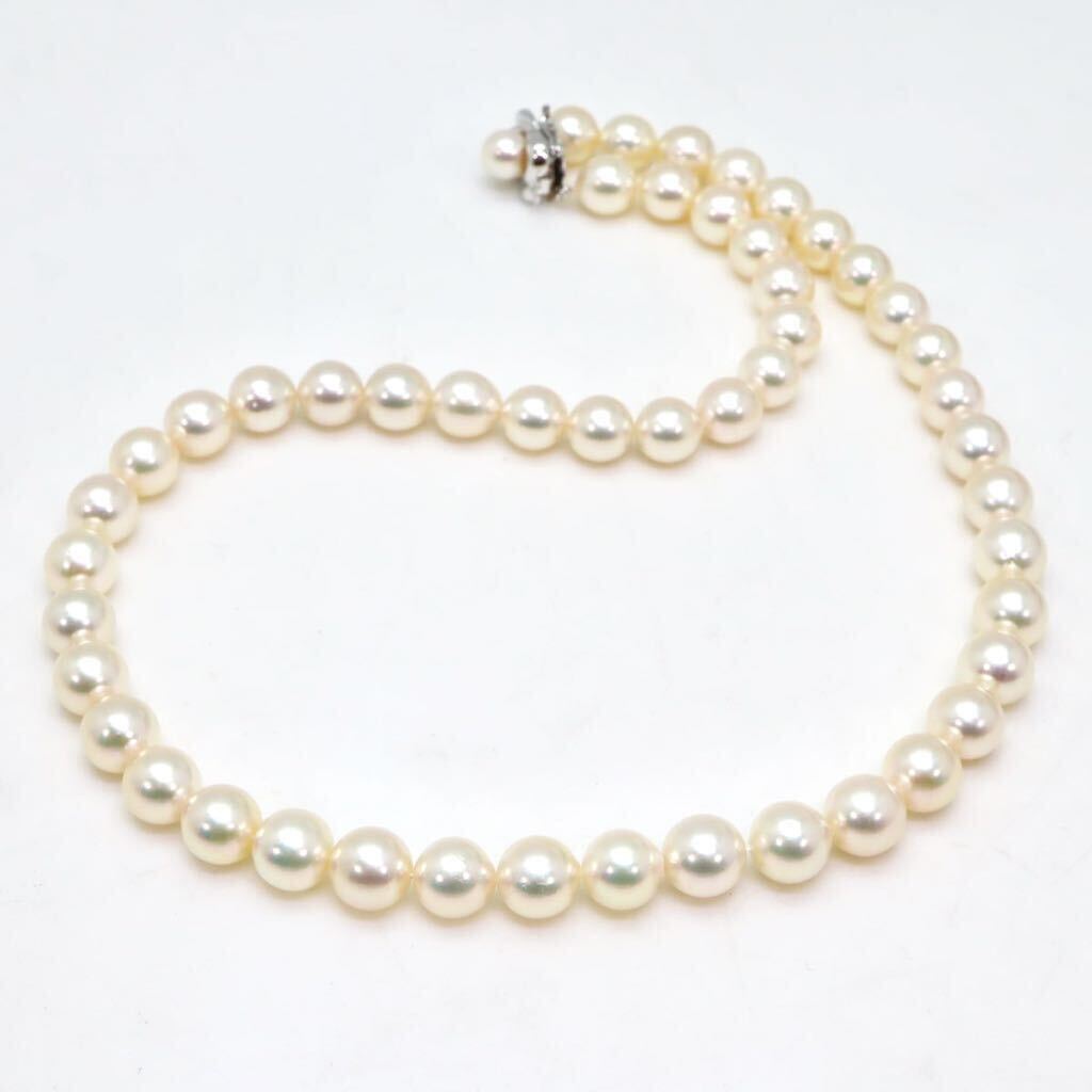 美品!!＊TASAKI(田崎真珠)アコヤ本真珠ネックレス・K14WGイヤリング＊m 45.5g 8.0~8.5mm 大珠 パール pearl jewelry necklace EA0/FA0の画像5