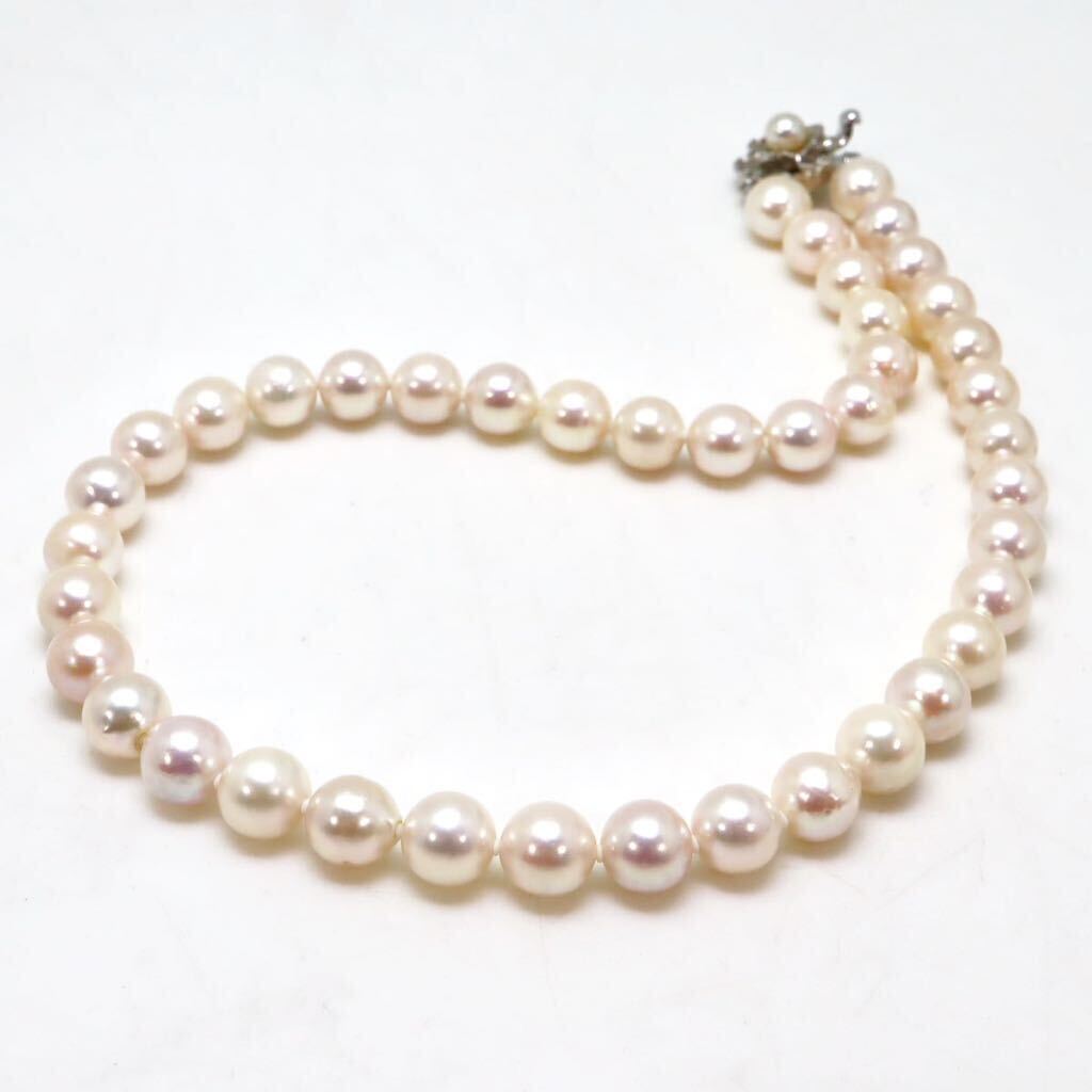 大珠!!＊アコヤ本真珠ネックレス＊m 約49.8g 約41.5cm 約9.0~9.5mm あこや pearl necklace accessory jewelry silver DH0/EA7_画像4