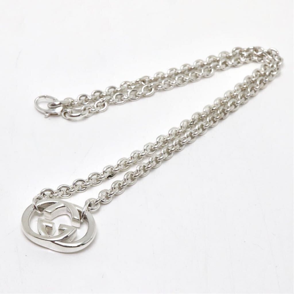  с футляром!!*GUCCI( Gucci ) Inter locking колье *a примерно 27.8g примерно 45.0cm G necklace pendant accessory jewelry silver DH0/EA0