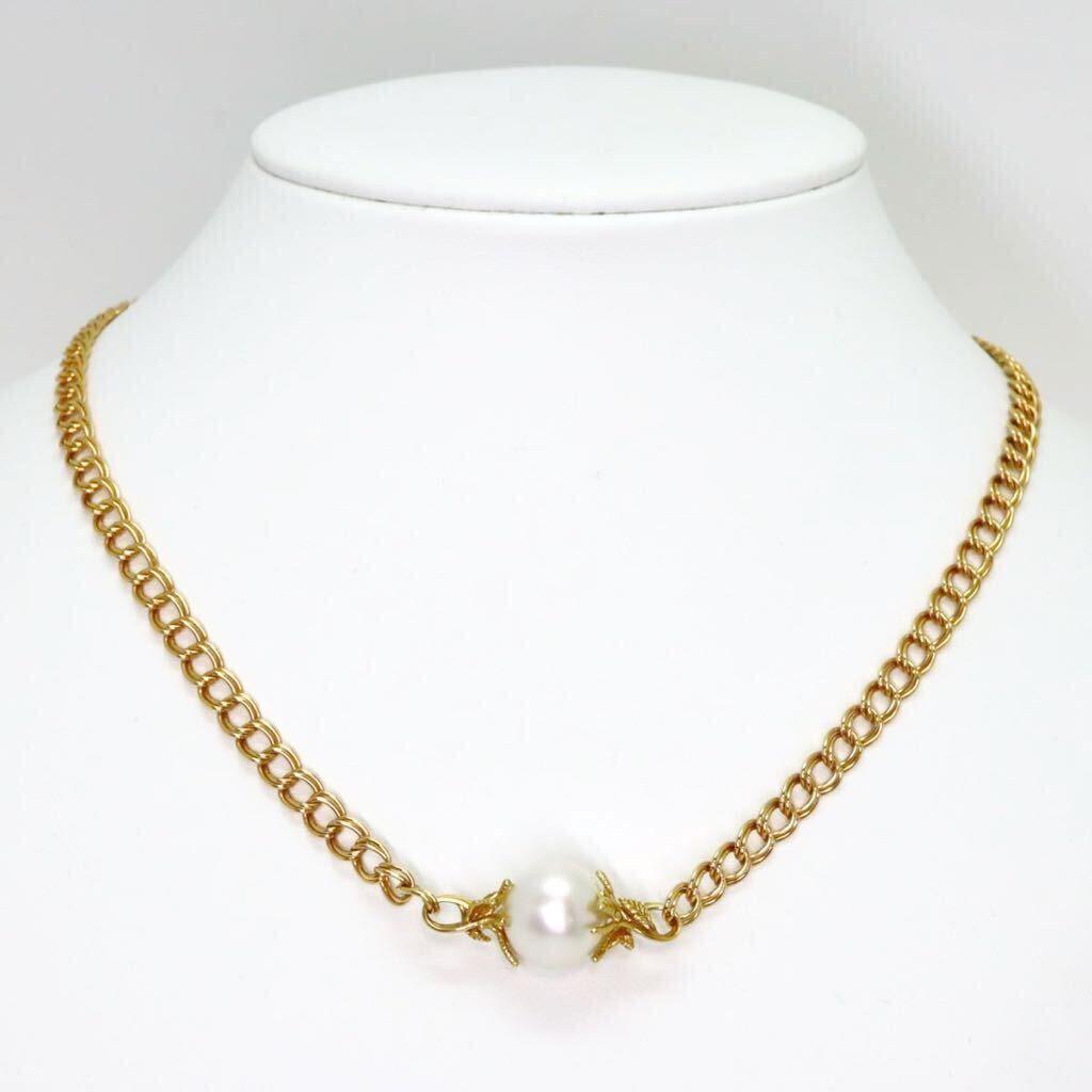 美品!!＊TASAKI(田崎真珠)K18南洋白蝶真珠ネックレス＊a 約21.4g 約44.5cm パール pearl jewelry pendant necklace FA6/FA6の画像1