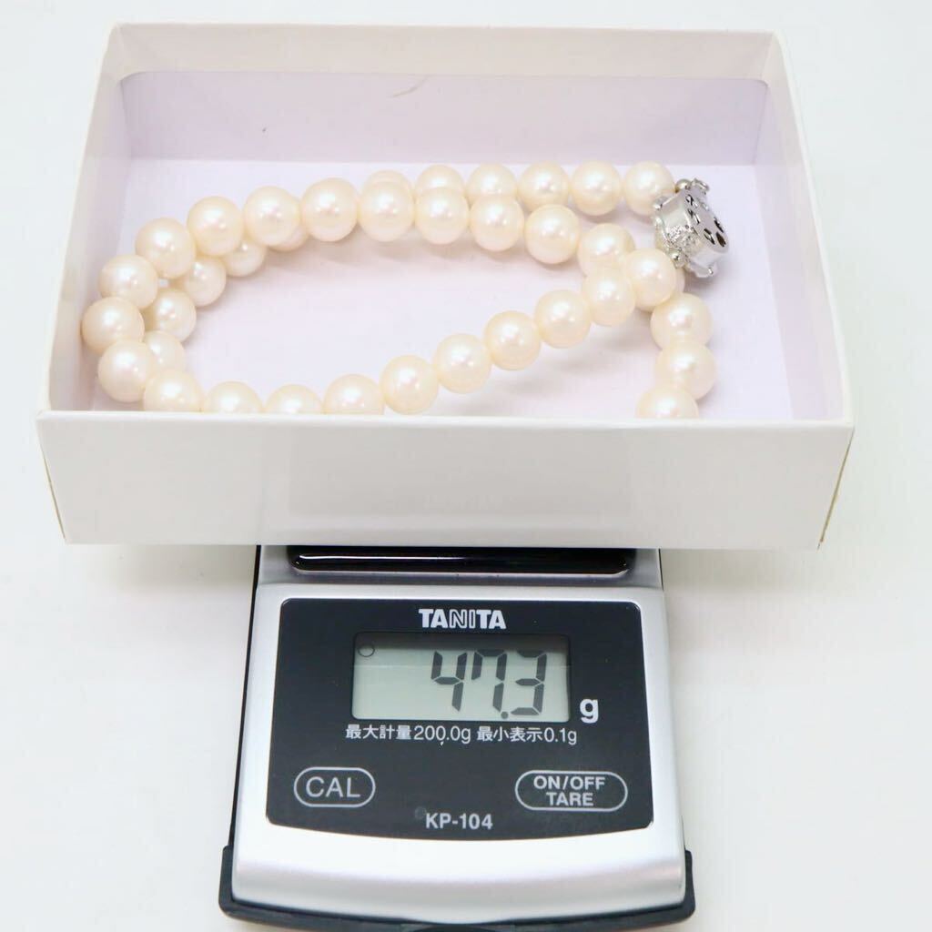 ＊本真珠ネックレス＊a 約47.3g 約42.5cm パール pearl necklace jewelry silver DE0/DE_画像7