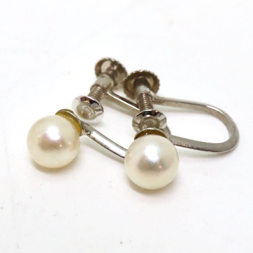＊K14WGアコヤ本真珠イヤリング4点おまとめ＊a 約5.8g 約5.0~6.5mm パール pearl ジュエリー earring pierce jewelry EA9の画像6
