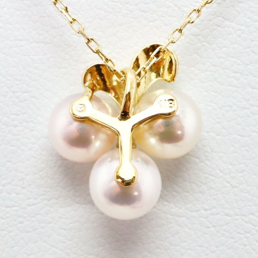 ＊MIKIMOTO(ミキモト)K18アコヤ本真珠/天然ダイヤモンドペンダント＊a 3.0g 38.0cm パール pearl diamond jewelry pendant EA5/EB0_画像7