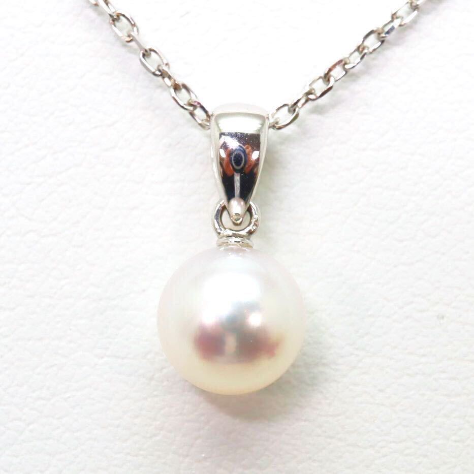 箱付き!!＊MIKIMOTO(ミキモト)K18WGアコヤ本真珠ペンダント＊m 2.9g パール pearl ジュエリー jewelry pendant EB0/EB1の画像1