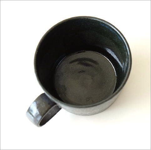 マグカップ おしゃれ 陶器 和モダン コーヒーカップ 日本製 焼き物 瀬戸焼 ビッグマグ くろつち網代彫 送料無料(一部地域除く) mkn9705_画像3