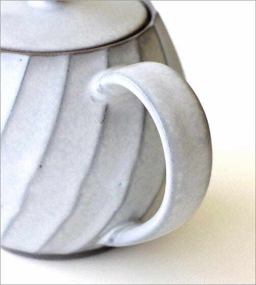 ティーポット おしゃれ かわいい ポット 白 茶こし付き 半磁器 北欧 和食器 日本製 ねじり縞ポット 白 送料無料(一部地域除く) msg8601の画像6