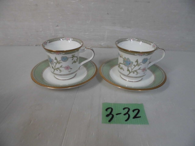 3-32♀Noritake/ノリタケ YOSHINO ティーカップ＆ソーサーペア 洋食器 9983♀_画像1