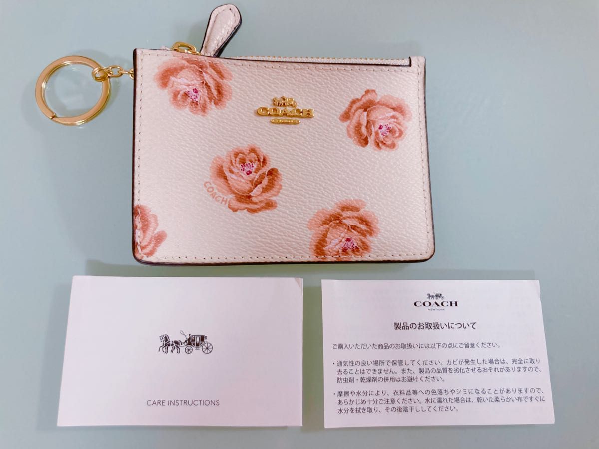 正規品　COACH コーチ カードケース コインケース　お花柄