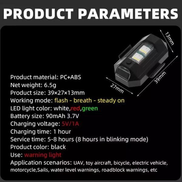 国内発送　オートバイ　簡単設置　充電式　LED フラッシュライト_画像7