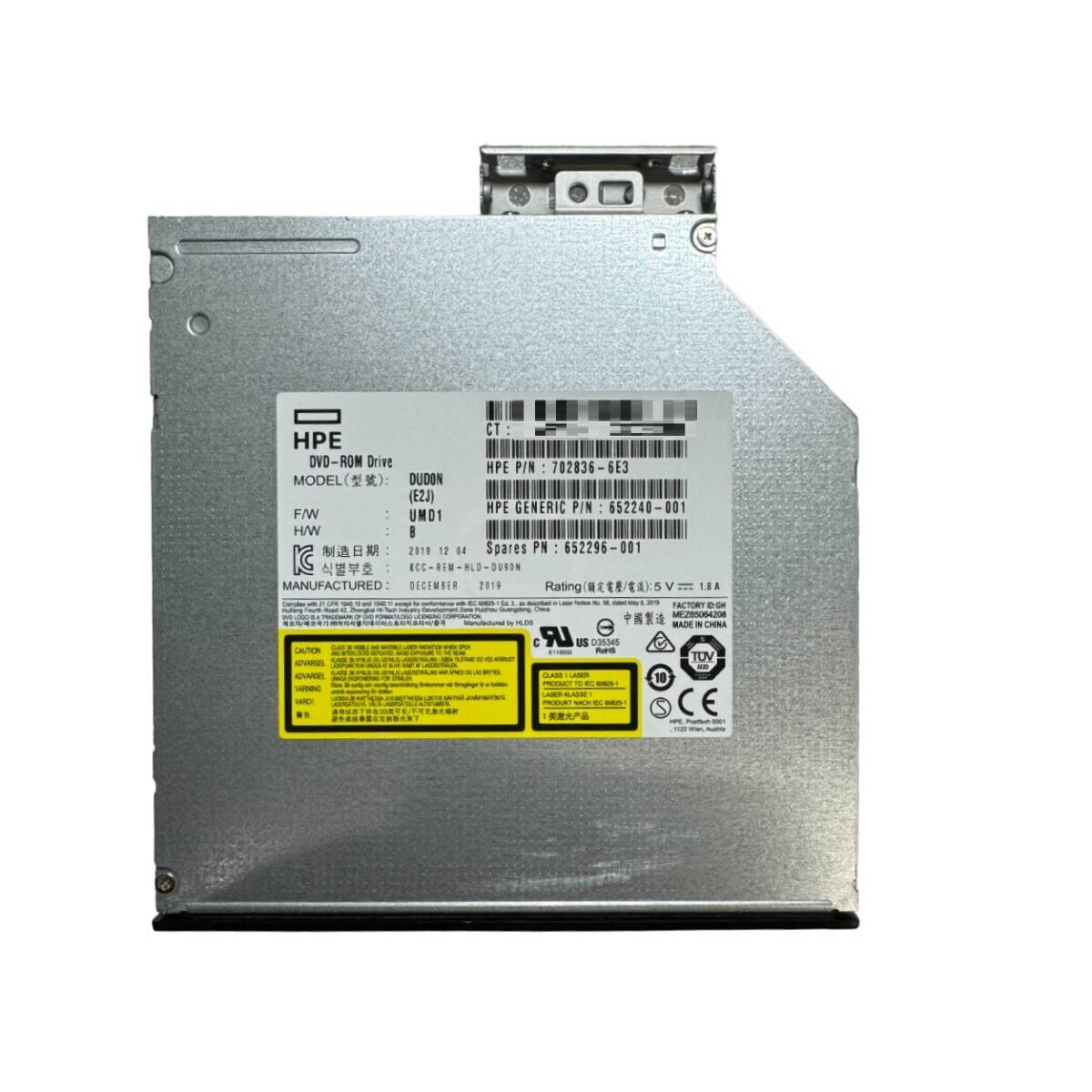HP 9.5MM SATA DVD-ROMドライブ DUD0N P/N:702836-6E3　（管：PA0037）_画像2
