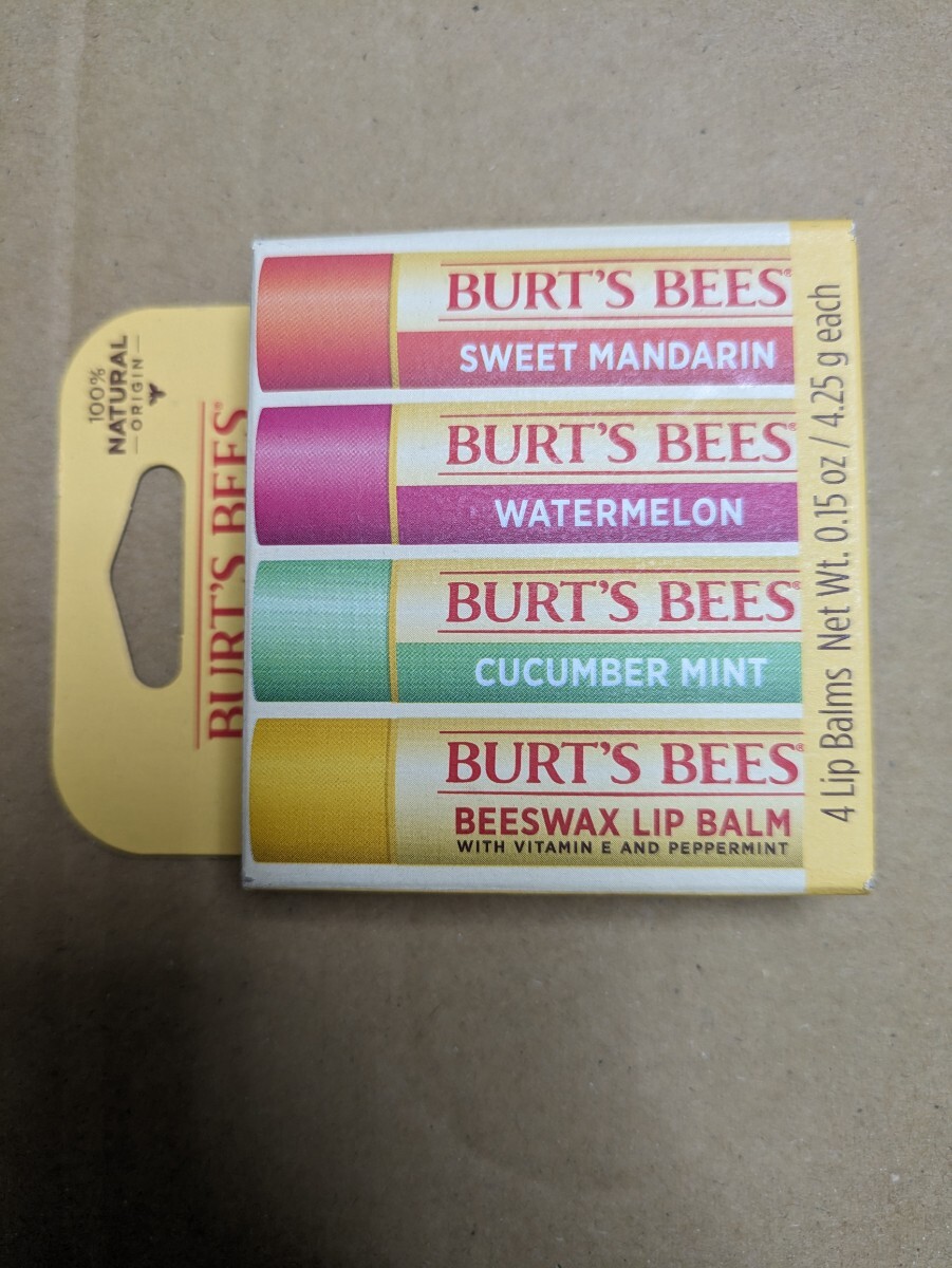 BURT`S BEES bar tsu beads new goods lip cream 4 piece set ③