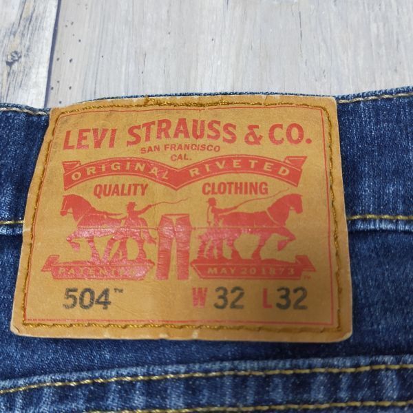 ☆Levis リーバイス☆504 USED加工 ストレート デニム パンツ W32 S725の画像7