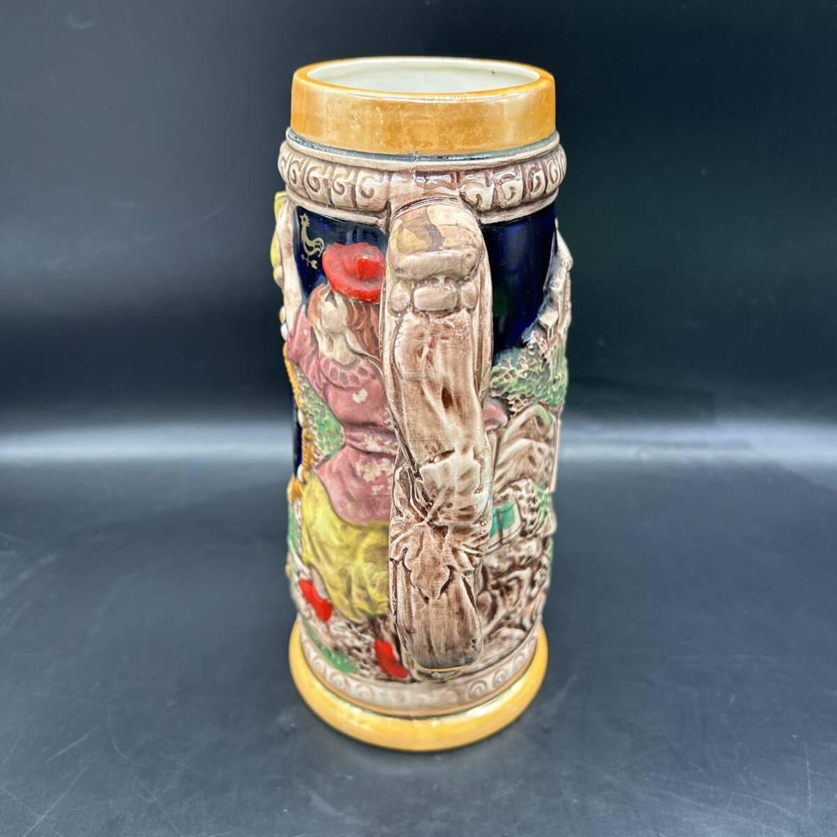 ドイツ ビールジョッキ 昭和レトロ 陶器 花瓶にも 花器 ビアマグ ビアジョッキ マグカップ アンティーク R3の画像2