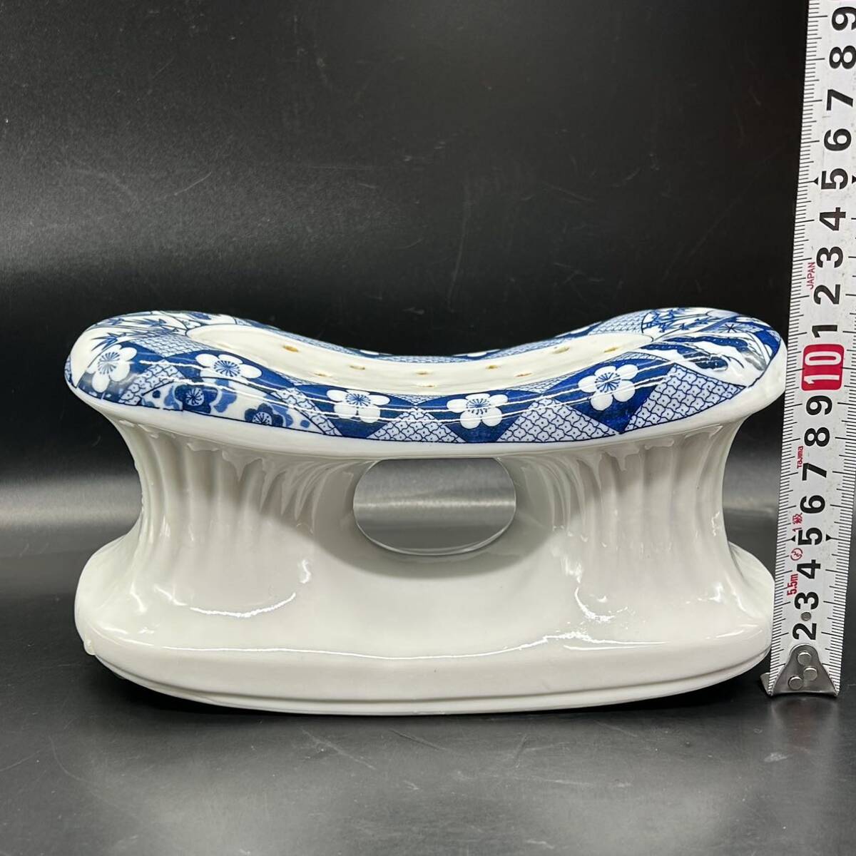 中国美術　陶器　陶枕　まくら　松竹梅　インテリア レトロ　古道具　アンティーク　R2_画像7