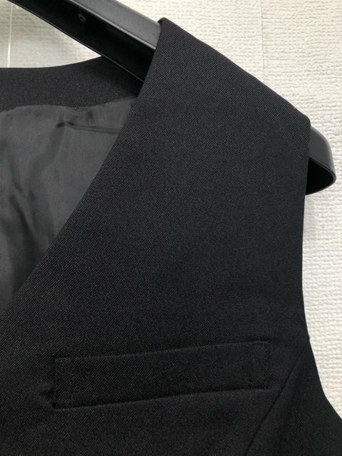 新品☆13号L♪黒系無地♪ベストスーツ♪2スカート♪事務服・会社制服☆b312