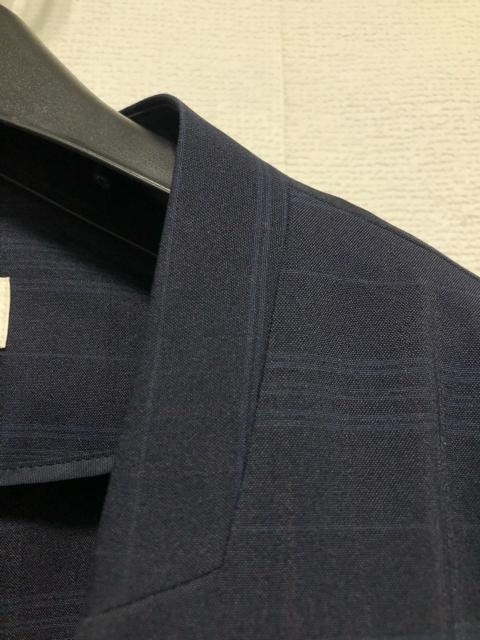 新品☆LL♪紺系サマースーツ♪ノーカラーパンツスーツ♪オフィス☆r898_画像4