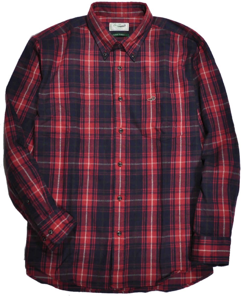 [クロコダイル] ワークシャツ カジュアルシャツ ネルシャツ長袖 大きいサイズ 2Lサイズ　2赤　1001-15112　_画像2