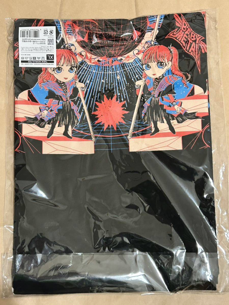 BABYMETAL Tシャツ WORLD TOUR 2024 LEGEND-MM NEW WORLD TEE サイズ XL モモメタル 聖誕祭 ベビーメタル レジェンドMM横浜 モモ すぅ もあ