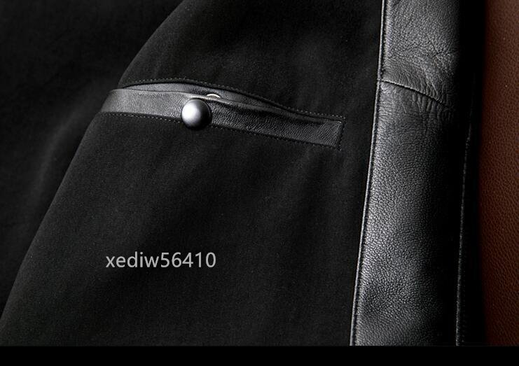 本革ライダースジャケット メンズファッション 牛革 革ジャン シンプル レザージャケット オートバイの防風コート_画像5