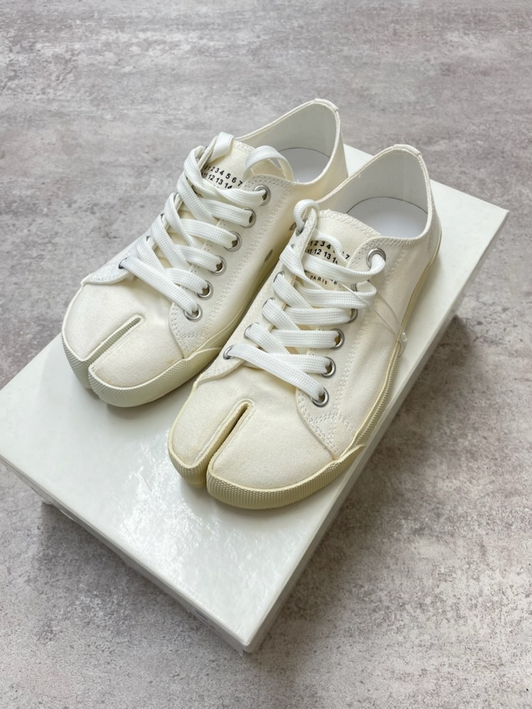 メゾンマルジェラ Martin Margiela 22 足袋 キャンバス ローカット スニーカー 白 ホワイト 36 23cm 定価68,200円 箱付き レディース_画像1