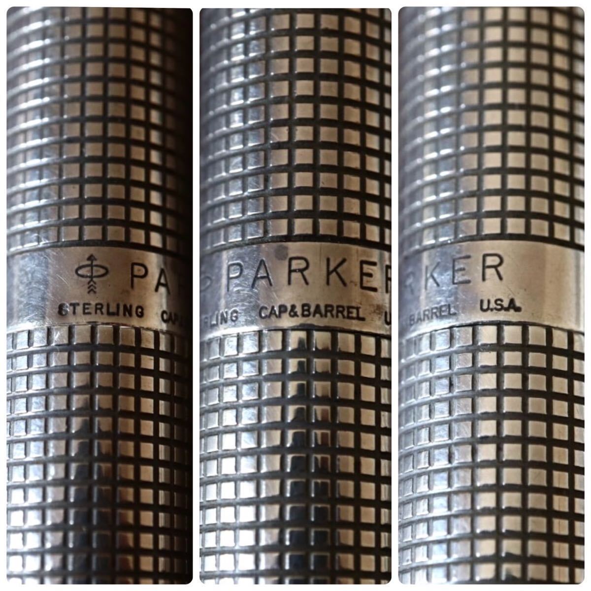 【シズレ】PARKER パーカー STERLING SILVER スターリングシルバー ペン先 14K 万年筆 USA製 筆記未確認 A26_画像2