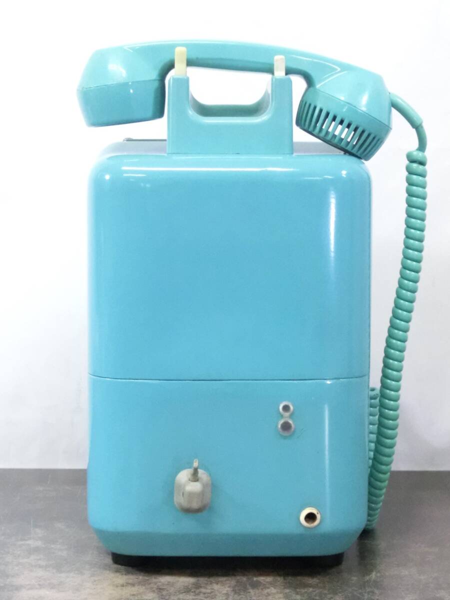 * that time thing Tamura electro- machine factory public telephone light blue 676-A2N dial type telephone machine Showa Retro Junk *